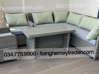 Nâng tầm không gian sống với Sofa góc quây nhựa giả mây để ngoài trời 3