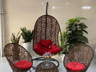 Ghế xích đu nhựa giả mây 0