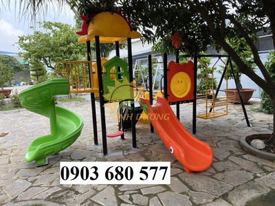 Bộ liên hoàn cầu trượt kết hợp xích đu dành cho trẻ em 1