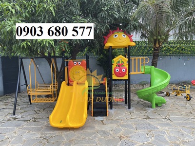 Bộ liên hoàn cầu trượt kết hợp xích đu dành cho trẻ em 2