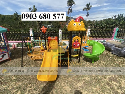 Bộ liên hoàn cầu trượt kết hợp xích đu dành cho trẻ em 4