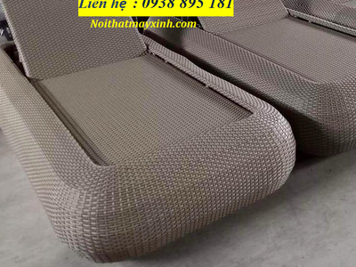 Ghế nằm bể bơi mây nhựa cao cấp 4