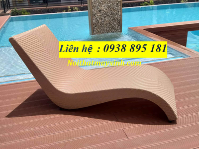 Ghế nằm bể bơi mây nhựa cao cấp 10