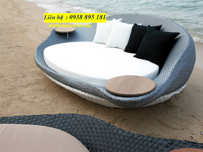 Ghế nằm bể bơi mây nhựa cao cấp 13