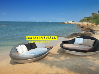 Ghế nằm bể bơi mây nhựa cao cấp 14