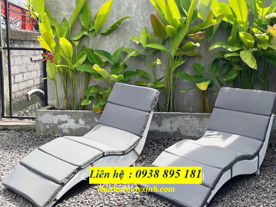 Ghế nằm bể bơi mây nhựa cao cấp 18