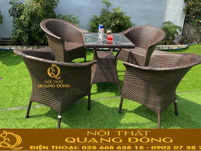 Top những sản phẩm bàn ghế cafe từ chất liệu mây nhựa giá rẻ 1