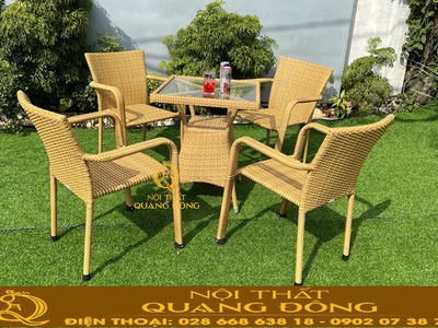 Top những sản phẩm bàn ghế cafe từ chất liệu mây nhựa giá rẻ 9
