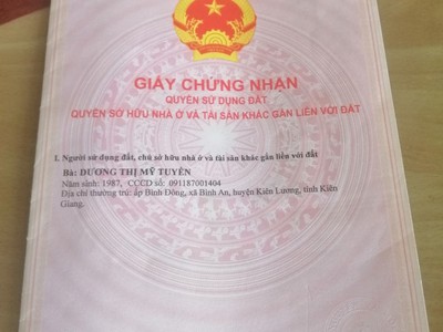 Tỉnh kiên giang, chính chủ bán nhà mặt tiền khu phố lò bom, huyện kiên lương 1