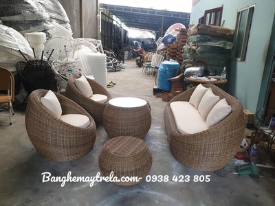 Bàn ghế sofa sò nhựa giả mây ngoài trời 0