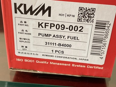 Bơm xăng ô tô các loại japan KWM,két nước sakura 4