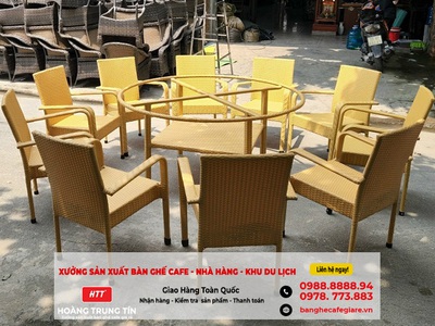 Sóc Trăng  Bàn ghế nhựa giả mây giá rẻ cho quán cafe, nhà hàng 1