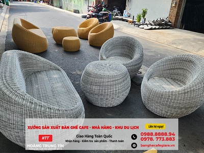 Sóc Trăng  Bàn ghế nhựa giả mây giá rẻ cho quán cafe, nhà hàng 4