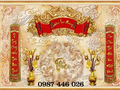 Gạch tranh ốp tường phòng thờ HP933 5