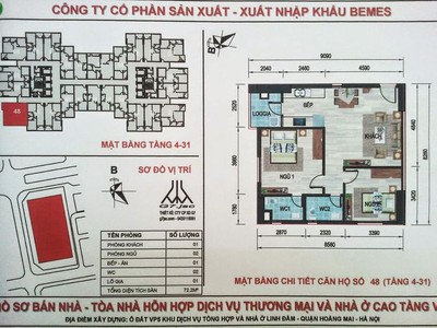 Bán căn hộ tại tòa Rainbow, tây Nam Linh Đàm,65m,2 ngủ,2vs,giá 2.15 tỷ 0