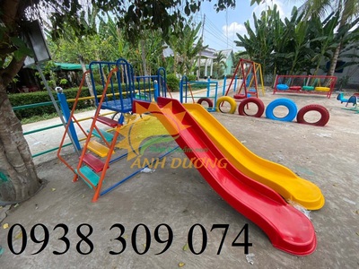 Cầu trượt trẻ em 2 máng trượt ,cầu trượt khu vui chơi 1