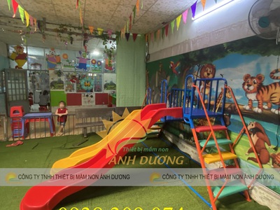 Cầu trượt trẻ em 2 máng trượt ,cầu trượt khu vui chơi 5
