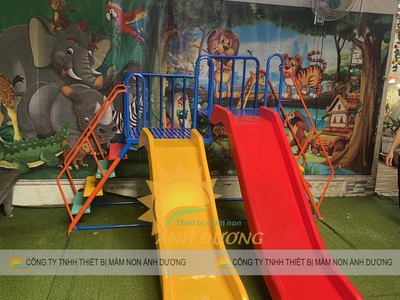 Cầu trượt trẻ em 2 máng trượt ,cầu trượt khu vui chơi 6