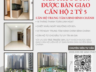Căn hộ bình chánh 2tỷ2 thanh toán 30 có ngay chìa khóa cửa nằm ngay tại ubnd huyện bình chánh 0