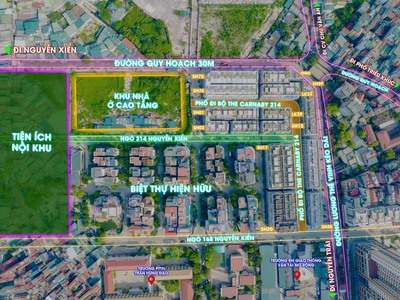Bán nhà  liền kề, shophouse 2 mặt tiền đường 30m, ngõ 214 nguyễn xiển, hà nội 3