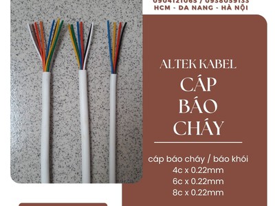 Cáp điều khiển, cáp tín hiệu báo cháy báo khói 4/6/8 lõi x 0.22mm 2