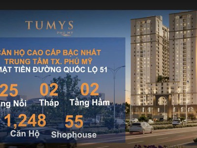 Căn hộ cao cấp tumys phú mỹ - chỉ cần thanh toán 450tr đến khi nhận nhà, chiết khấu hấp dẫn ngay sự 1