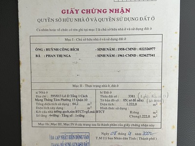 Bán căn hộ tầng trệt 65m2 tiện kinh doanh hẻm 595 CMT8 P15 Q10 10