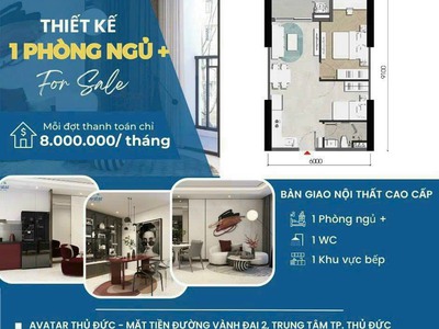 Chung cư cao cấp avatar thủ đức, 2pn 73m2,ký hđ 133 triệu mỗi tháng góp 11 triệu, liên hệ nhận 2