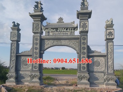 Xây mẫu cổng đá đẹp nhà thờ họ nhà từ đường tại Thái Nguyên, Bắc Kạn 2