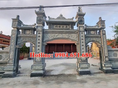 Xây mẫu cổng đá đẹp nhà thờ họ nhà từ đường tại Thái Nguyên, Bắc Kạn 4