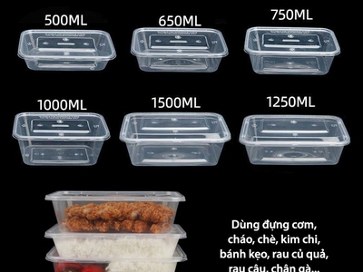 Hộp nhựa đựng thực phẩm chữ nhật 1000ml giá sỉ 0