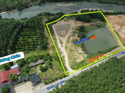 Bán đất mặt tiền đường QL27C phía sau giáp suối nước chảy quanh năm mặt tiền 113m 0