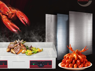 ❣❣Bếp chiên rán mặt phẳng điện ngắn 818A Đặc điểm chung của bếp chiên phẳng ☑Làm từ inox 304 hạ 0