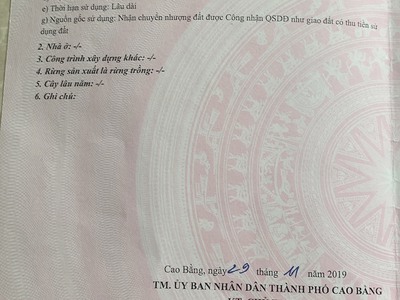 Chính chủ cần bán nhanh căn nhà 2 tầng mặt phố thuộc  tổ 12 - phường hợp giang - tp cao bằng - tỉnh 0