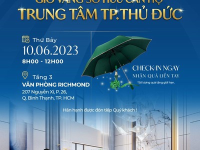 Bán căn hộ trung tâm thủ đức,ký hđ 80 triệu, góp 6triệu/tháng,tham dự sự kiện ưu đãi cao. liên hệ 0