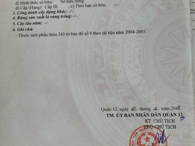 Bán gấp nhà Q12 lê văn khương có sổ hồng 0