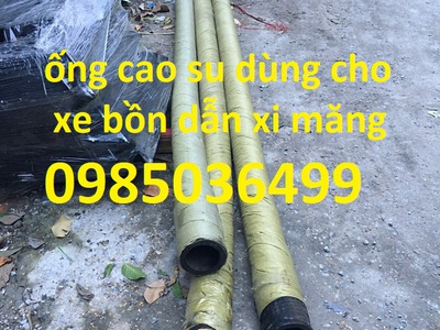 Ống cao su lõi thép bơm xi măng lắp xe bồn phi 114 dài 7 mét 0