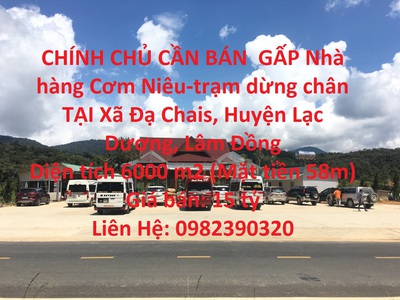 Chính chủ cần bán  gấp nhà hàng cơm niêu-trạm dừng chân tại huyện lạc dương, lâm đồng 0