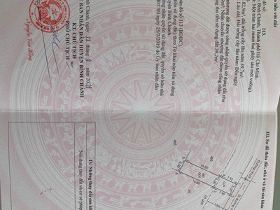 Đất full thổ 1.8 tỷ /122m2, tỉnh lộ 10, bình chánh 1