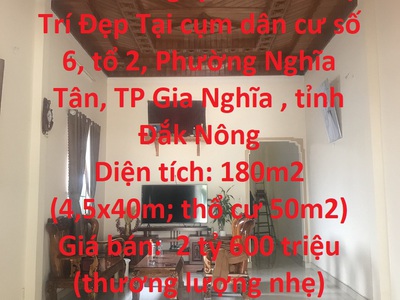 Sở hữu ngay căn nhà vị trí đẹp tại gia nghĩa- giá cưc rẻ 0