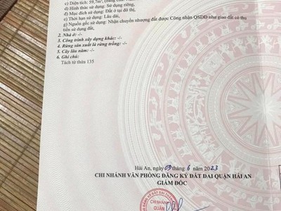 Bán đất ngõ 149 trung hành -hải an , diện tích 60m, giá 1.67 tỉ 1