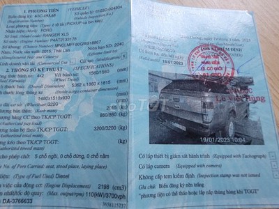 Xe Bán Tải Ford Ranger Xls 2.2, 4x2 At Số Tự Động Đăng Ký Cuối 2015 Nhập Khẩu Từ Thái Lan 7