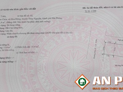 Cần bán đất tặng nhà tại Hoa Động, Thuỷ Nguyên, Hải Phòng 0