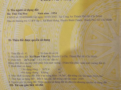 Chính chủ cần bán lô đất vị trí đẹp tại tp hồ chí minh 2