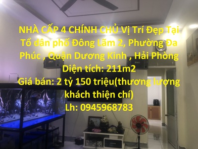 Nhà cấp 4 chính chủ vị trí đẹp tại quận dương kinh - hải phòng 0