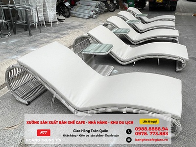 Long An  Bộ giường tắm nắng - dù che nắng bền đẹp giá rẻ cho hồ bơi, sân vườn 1
