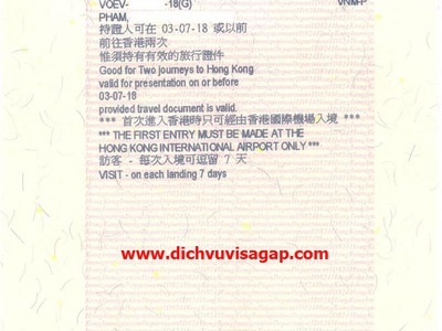 Dịch vụ làm visa Hong Kong diện du lịch, công tác 0