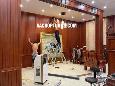 Cải Tạo trần tường bằng gỗ nhựa nano vân gỗ vân đá 0