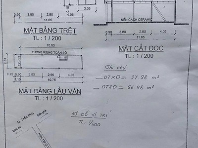 Bán nhà 1 trệt 1 lầu 39,4m2 hẻm cách đường Trần Phú, Cái Khế, Ninh Kiều chỉ 10m 1,8tỷ 5