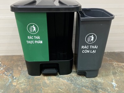 Bán thùng rác 2 ngăn dùng phân loại rác thải tại nguồn 4